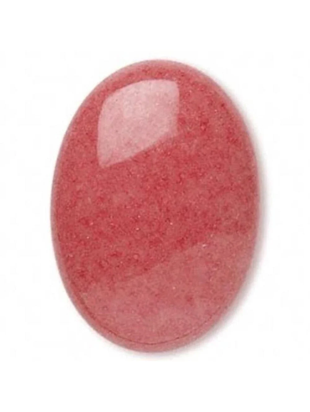 Coral Red Mountain Jade 25x18mm Domed Oval Gemstone Cabochon